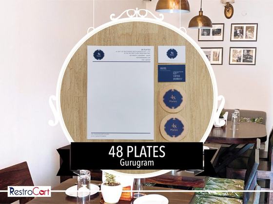 Stationery & printables, custom printed collateral made for 48 Plates by RestroCart, New Delhi