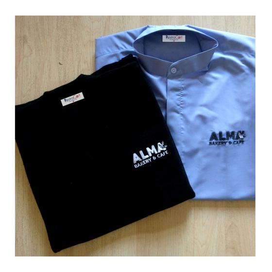 Sweaters & cardigans, custom restaurant winterwear made for Alma Bakery by RestroCart, New Delhi