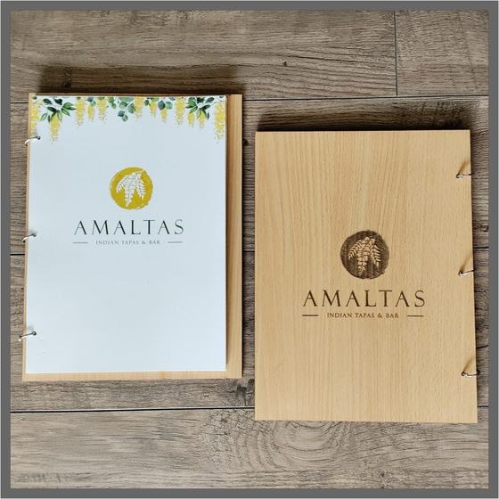 Menus, custom restaurant menu made for Amaltas by RestroCart, New Delhi