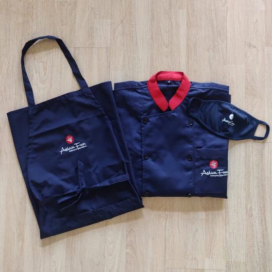 Steward & server uniforms, custom service staff uniform made for Asian Fun by RestroCart, New Delhi