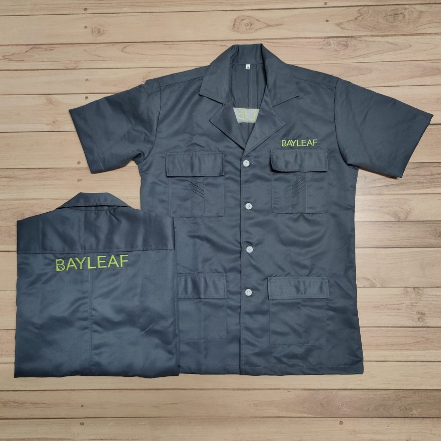 Custom safari shirt uniforms made for Bayleaf restaurant by RestroCart