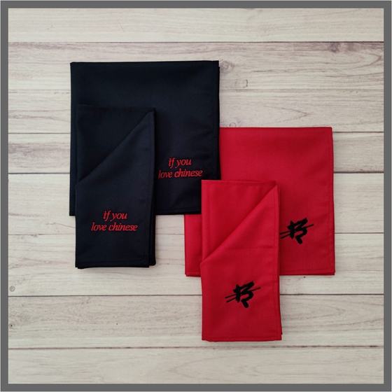 Table napkins, custom table linen made for Berco's by RestroCart, New Delhi