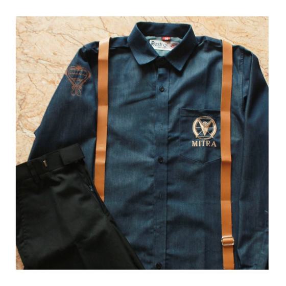 Bartender uniforms, custom bartender uniform made for Bistro Mitra by RestroCart, New Delhi