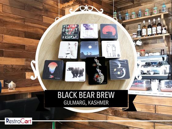 Coasters, custom coaster made for Black Bear Brew by RestroCart, New Delhi, view 2