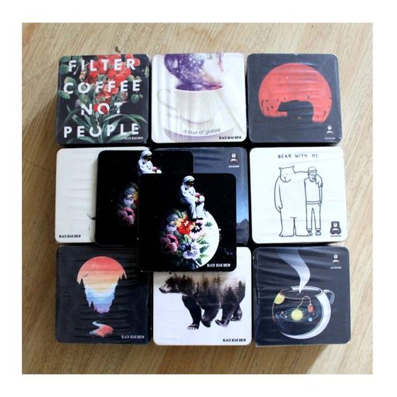 Coasters, custom coaster made for Black Bear Brew by RestroCart, New Delhi