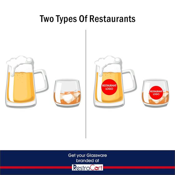 Branded glassware, customized branded drinkware by RestroCart, New Delhi, view 2