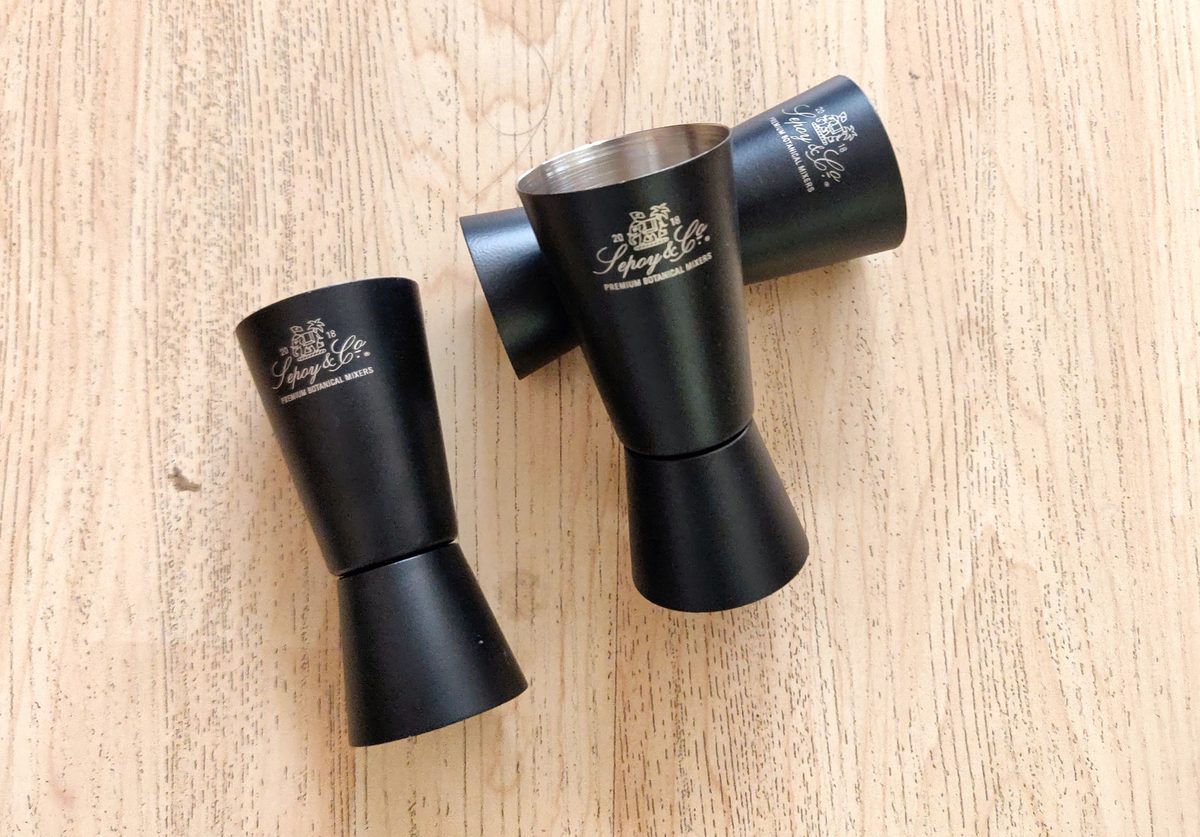 Branded black peg measurers