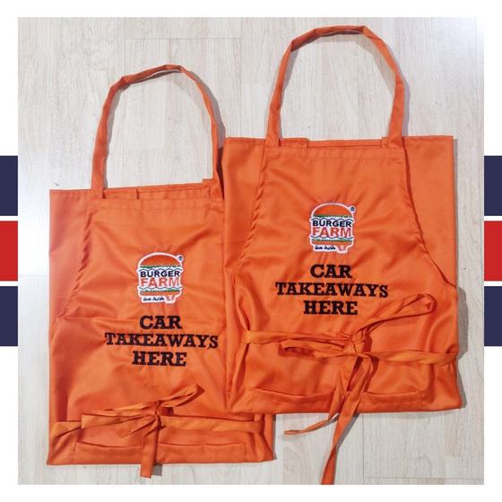 Aprons, custom apron made for Burger Farm by RestroCart, New Delhi