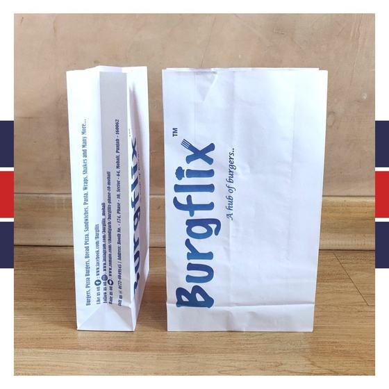 Branded packaging, custom branded packaging made for Burgflix by RestroCart, New Delhi