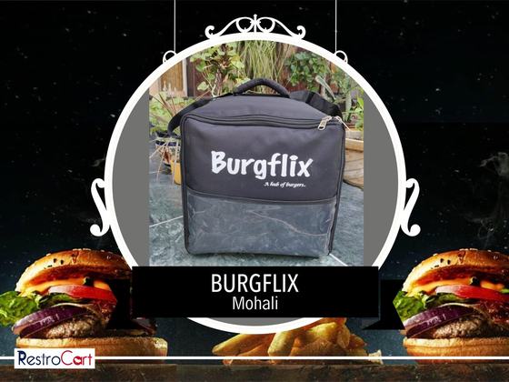 Tote bags, custom branded bag made for Burgflix by RestroCart, New Delhi, view 2