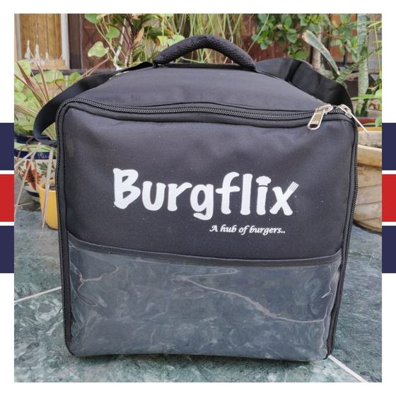 Tote bags, custom branded bag made for Burgflix by RestroCart, New Delhi