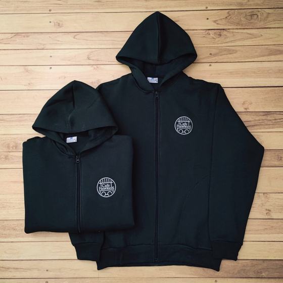 Hoodies, custom restaurant winterwear made for Cafe Hawkers by RestroCart, New Delhi