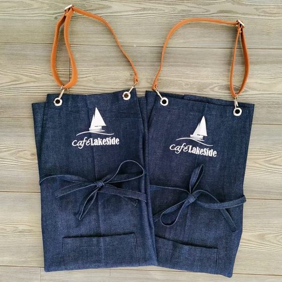 Denim aprons, custom apron made for Cafe Lakeside by RestroCart, New Delhi