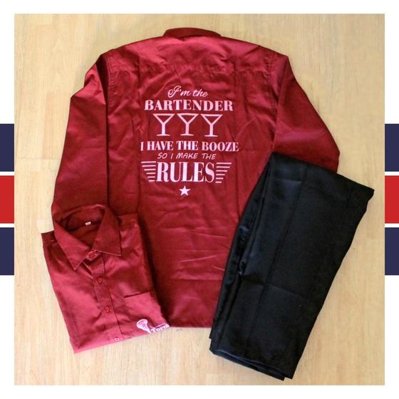 Bartender uniforms, custom bartender uniform made for Cafe Tornado by RestroCart, New Delhi