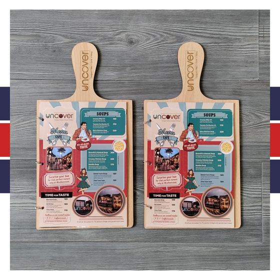 Menus, custom restaurant menu made for Cafe Uncover by RestroCart, New Delhi