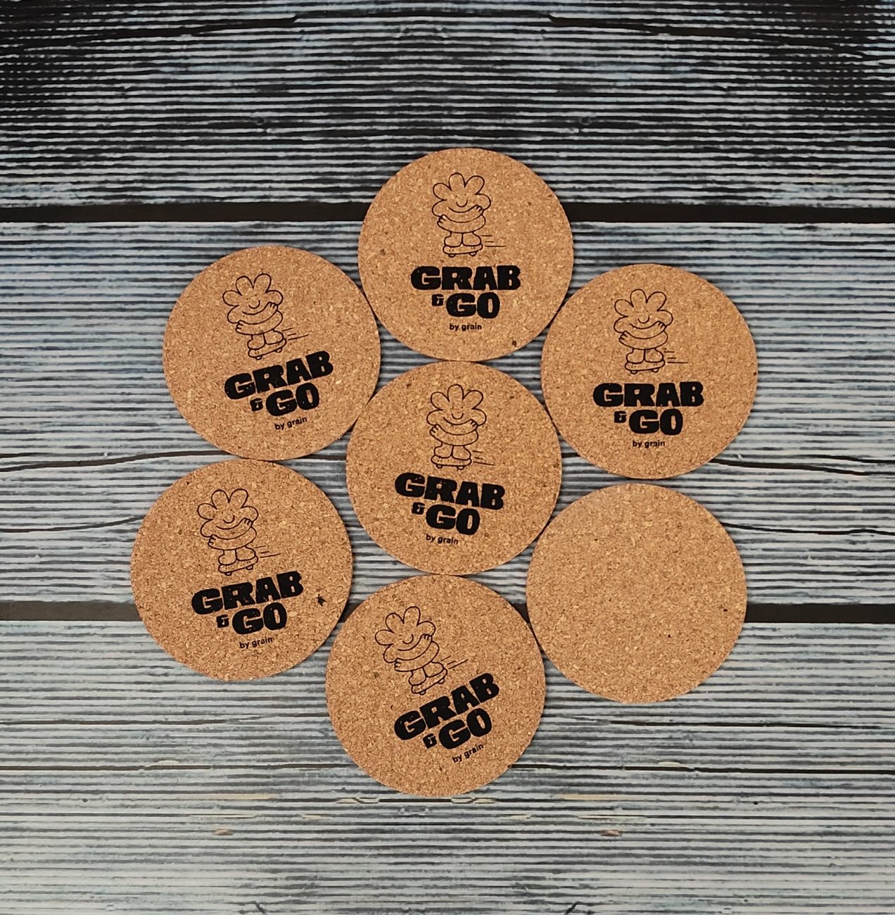 Custom printed cork coasters for restaurants and bars, made by RestroCart