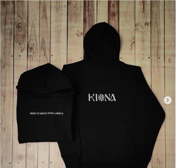 Black custom hoodies for Kiona restaurant team