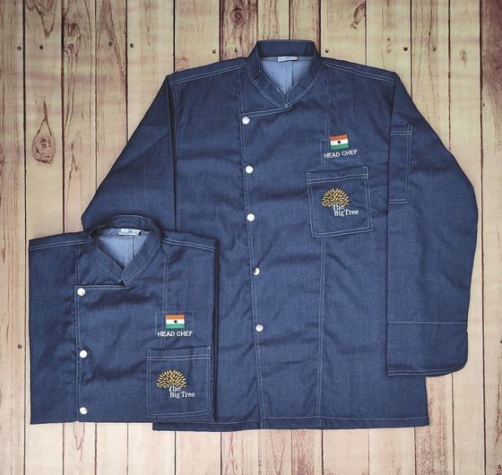 Denim chef coats, customized chef uniform by RestroCart, New Delhi, 2025 delivery, view 2