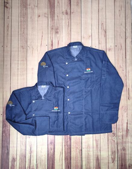 Denim chef coats, customized chef uniform by RestroCart, New Delhi, 2025 delivery, view 3