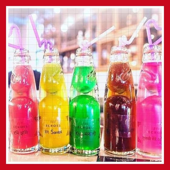 Branded bottles, custom branded drinkware made for Echoes by RestroCart, New Delhi