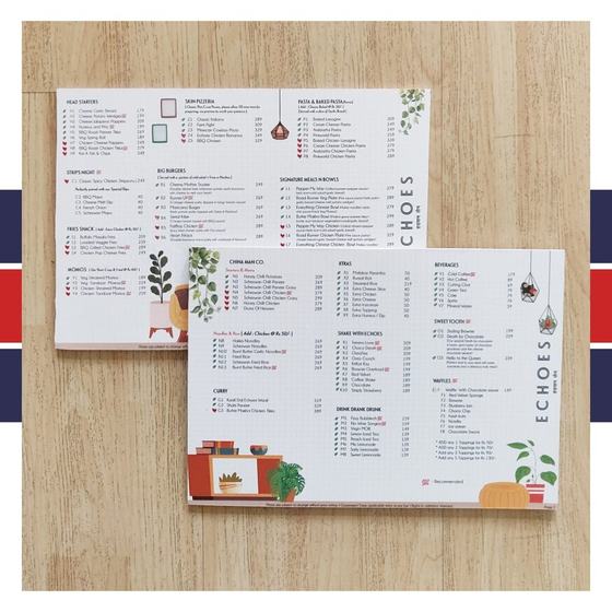 Menus, custom restaurant menu made for Echoes by RestroCart, New Delhi, view 2