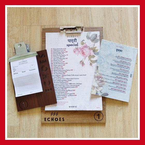 Menus, custom restaurant menu made for Echoes by RestroCart, New Delhi, view 3