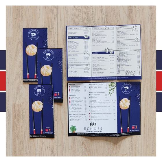 Menus, custom restaurant menu made for Echoes by RestroCart, New Delhi