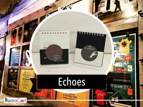 Stationery & printables, custom printed collateral made for Echoes by RestroCart, New Delhi