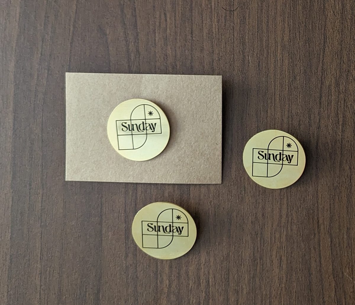 Gold foil coasters and collaterals for The Sunday House
