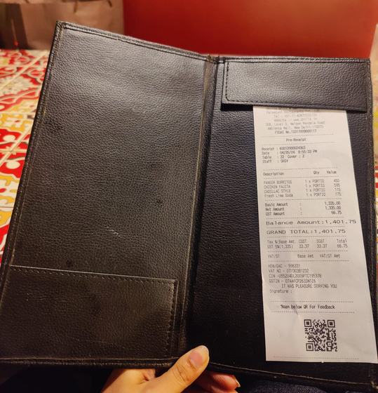 Leatherette bill holders, customized table accessory by RestroCart, New Delhi, 2024 delivery, view 2