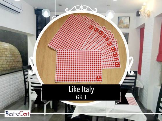 Table mats & runners, custom table linen made for Like Italy by RestroCart, New Delhi