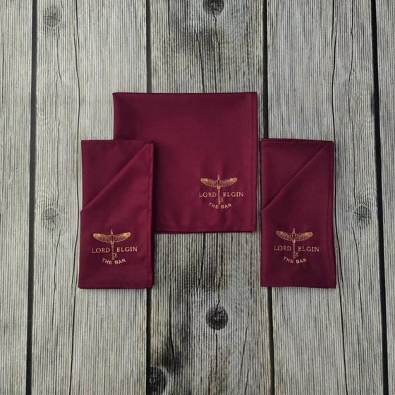 Table napkins, custom table linen made for Lord Elgin by RestroCart, New Delhi