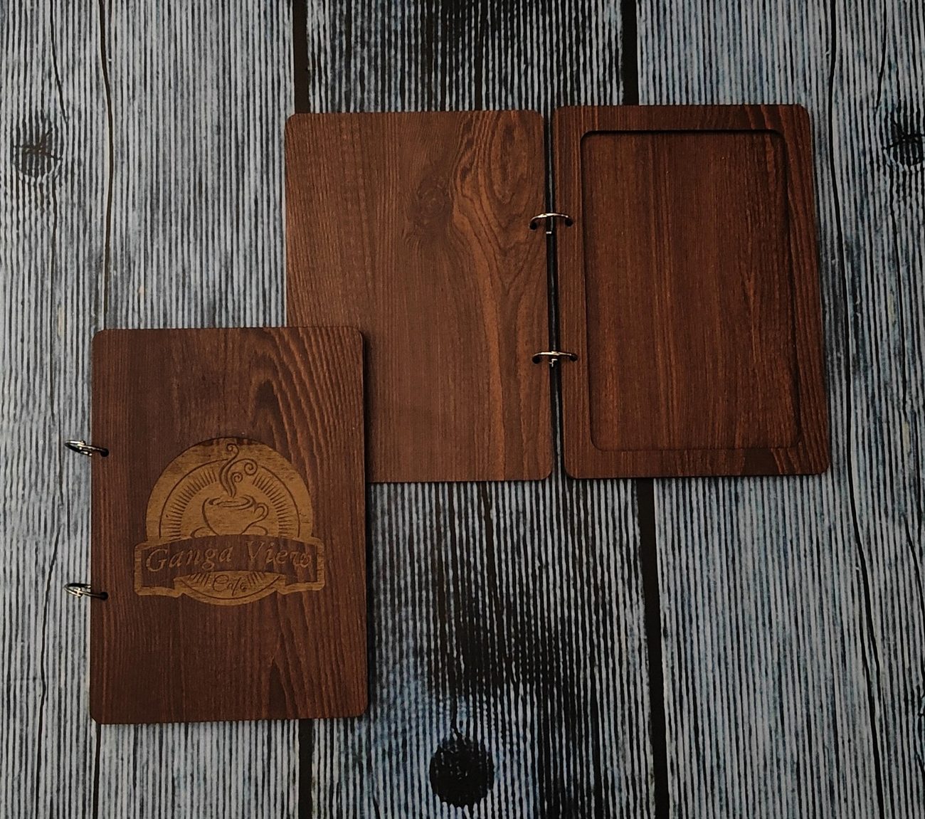 Custom MDF bill holders with QR panels for restaurants, made by RestroCart