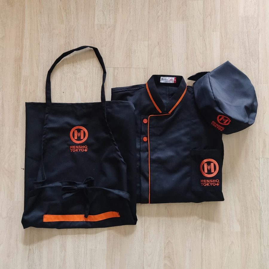 Custom chef uniforms made for Mensho Tokyo by RestroCart, New Delhi