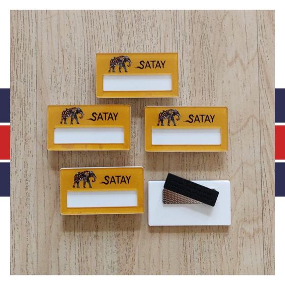 Badges & pins, custom staff badge made for Satay by RestroCart, New Delhi