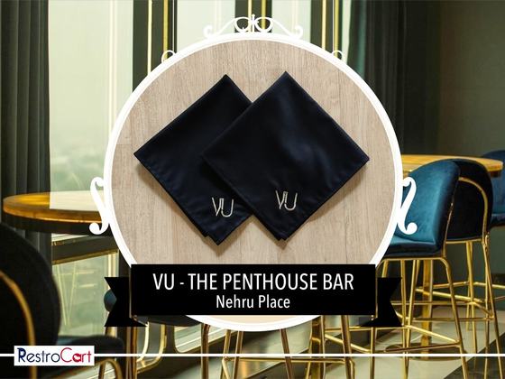 Table napkins, custom table linen made for VU Penthouse by RestroCart, New Delhi