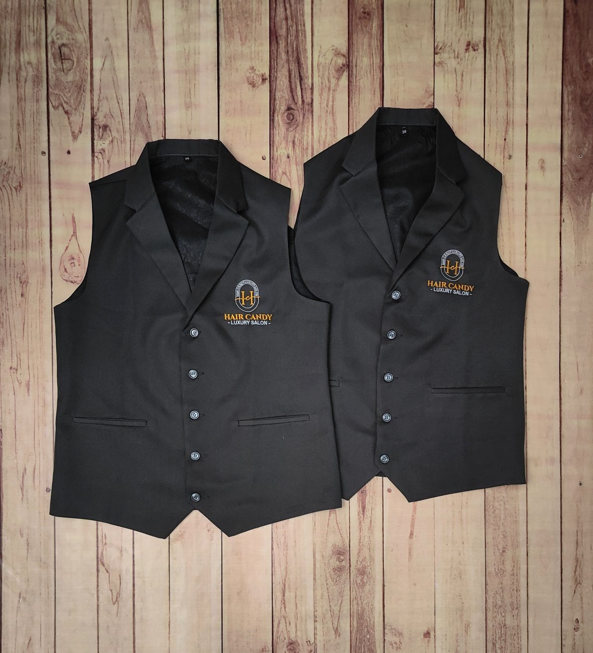Custom manager waistcoats in v-neck and collared styles, restaurant manager uniforms by RestroCart