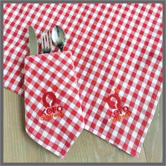 Table napkins, custom table linen made for Xero Degrees by RestroCart, New Delhi